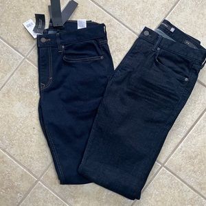 2 pairs banana republic jeans.  Very dark navy blues. One is almost black/blue
